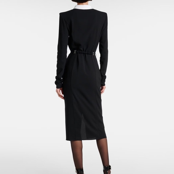 VERSACE CONTRAST-COLLAR SABLÉ MIDI SHIRT DRESS - Size 40 - NWT - Picture 13 of 13